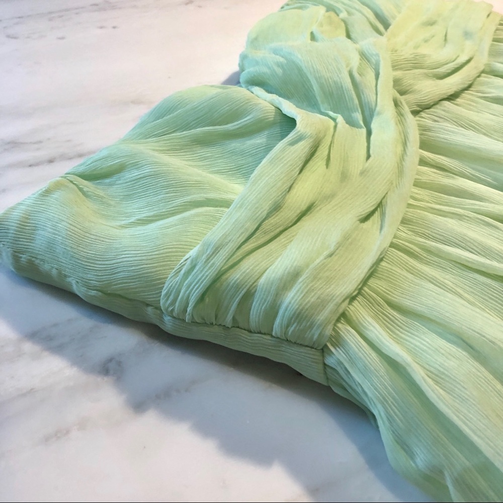 J Crew Green Chiffon Knee Length Bridesmaid Dress - Picture 7 of 8